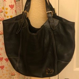Dooney and Bourke Large Hobo Tote Black Pebbled Leather